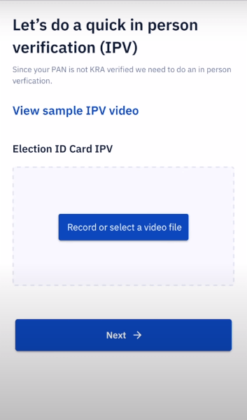 How to create IPV video in upstox